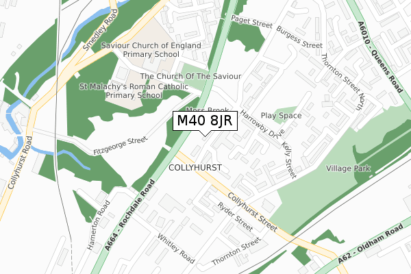 M40 8JR map - large scale - OS Open Zoomstack (Ordnance Survey)