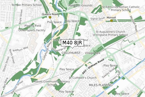 M40 8JR map - small scale - OS Open Zoomstack (Ordnance Survey)