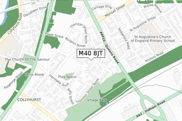 M40 8JT map - large scale - OS Open Zoomstack (Ordnance Survey)