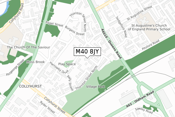 M40 8JY map - large scale - OS Open Zoomstack (Ordnance Survey)