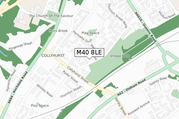 M40 8LE map - large scale - OS Open Zoomstack (Ordnance Survey)