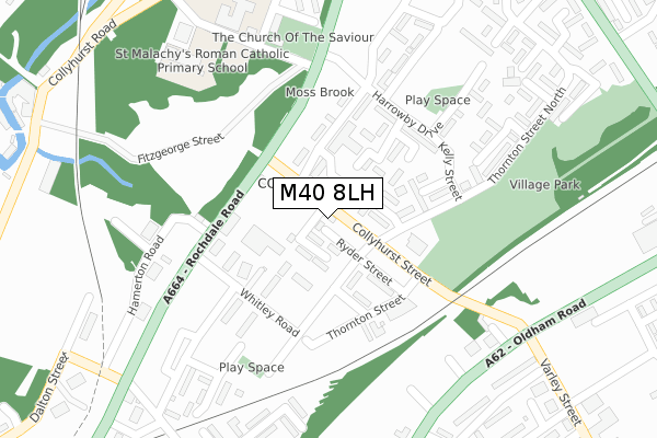 M40 8LH map - large scale - OS Open Zoomstack (Ordnance Survey)