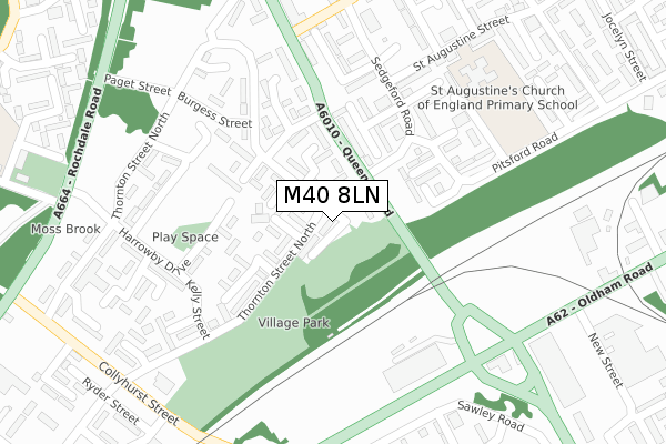 M40 8LN map - large scale - OS Open Zoomstack (Ordnance Survey)