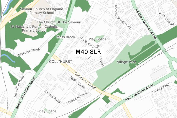 M40 8LR map - large scale - OS Open Zoomstack (Ordnance Survey)