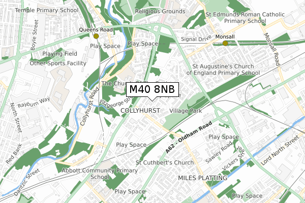 M40 8NB map - small scale - OS Open Zoomstack (Ordnance Survey)