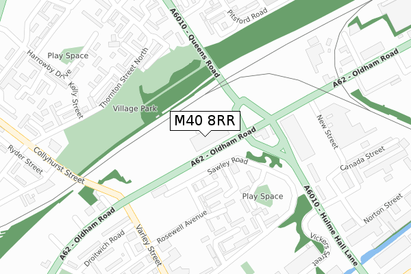 M40 8RR map - large scale - OS Open Zoomstack (Ordnance Survey)