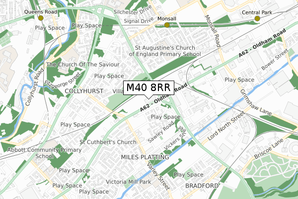 M40 8RR map - small scale - OS Open Zoomstack (Ordnance Survey)