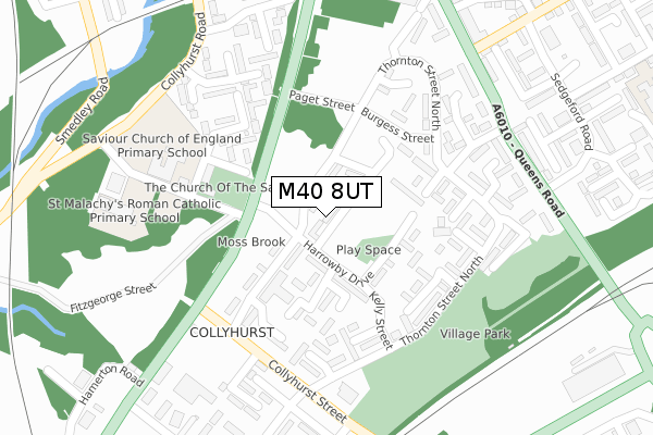 M40 8UT map - large scale - OS Open Zoomstack (Ordnance Survey)