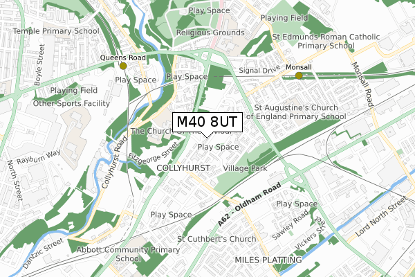 M40 8UT map - small scale - OS Open Zoomstack (Ordnance Survey)