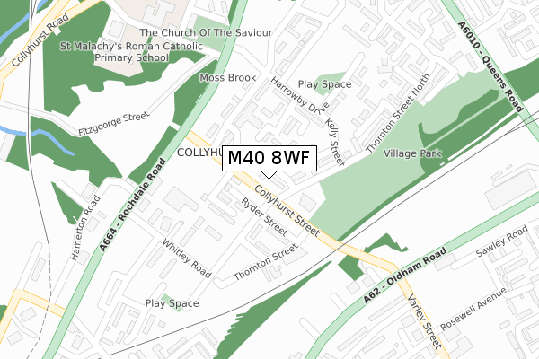 M40 8WF map - large scale - OS Open Zoomstack (Ordnance Survey)