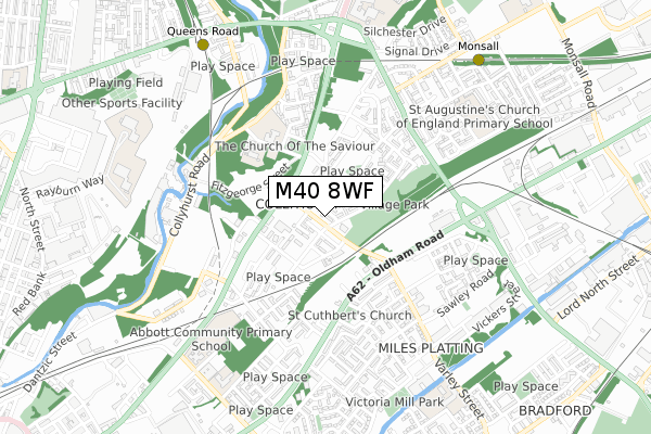 M40 8WF map - small scale - OS Open Zoomstack (Ordnance Survey)