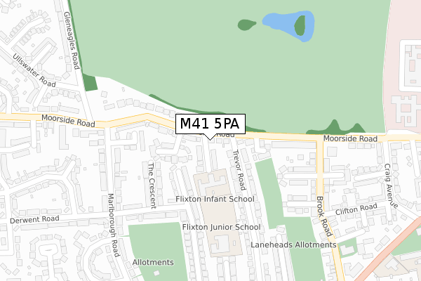 M41 5PA map - large scale - OS Open Zoomstack (Ordnance Survey)