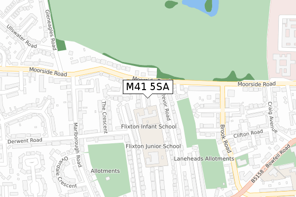 M41 5SA map - large scale - OS Open Zoomstack (Ordnance Survey)