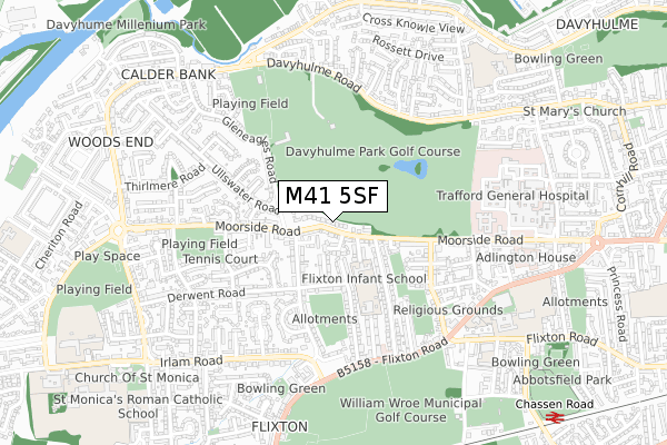 M41 5SF map - small scale - OS Open Zoomstack (Ordnance Survey)