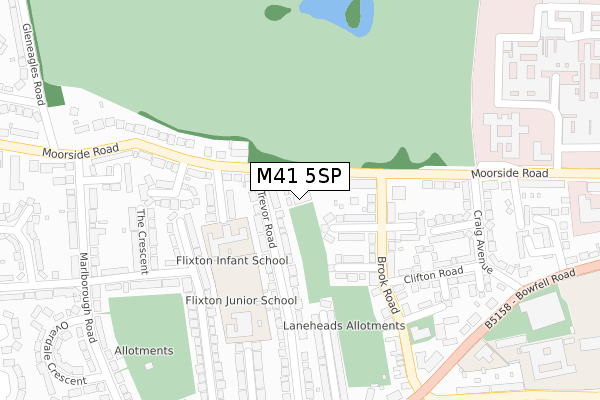 M41 5SP map - large scale - OS Open Zoomstack (Ordnance Survey)