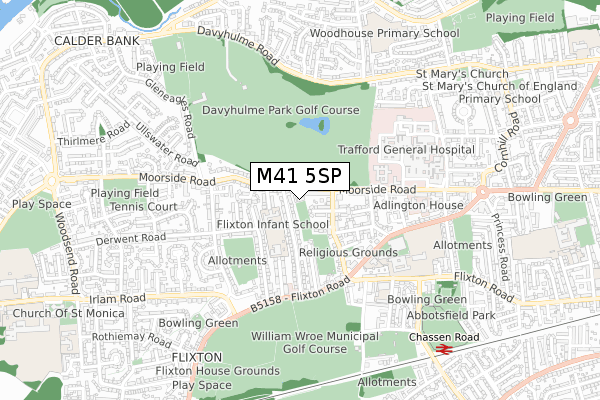 M41 5SP map - small scale - OS Open Zoomstack (Ordnance Survey)