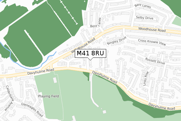 M41 8RU map - large scale - OS Open Zoomstack (Ordnance Survey)