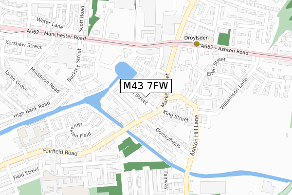 M43 7FW map - large scale - OS Open Zoomstack (Ordnance Survey)