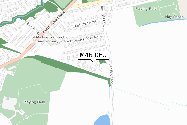 M46 0FU map - large scale - OS Open Zoomstack (Ordnance Survey)