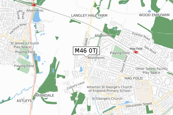 M46 0TJ map - small scale - OS Open Zoomstack (Ordnance Survey)