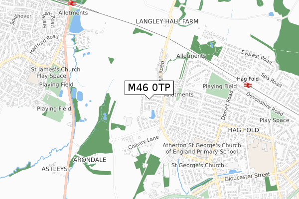 M46 0TP map - small scale - OS Open Zoomstack (Ordnance Survey)