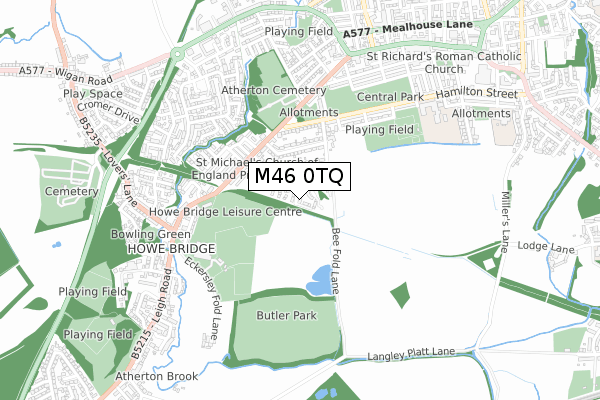 M46 0TQ map - small scale - OS Open Zoomstack (Ordnance Survey)