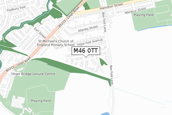 M46 0TT map - large scale - OS Open Zoomstack (Ordnance Survey)