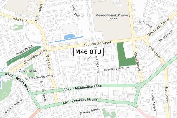 M46 0TU map - large scale - OS Open Zoomstack (Ordnance Survey)