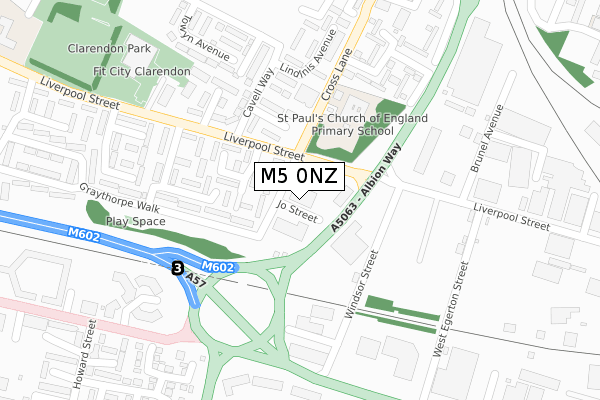 M5 0NZ map - large scale - OS Open Zoomstack (Ordnance Survey)