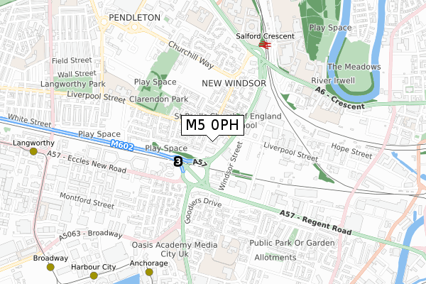 M5 0PH map - small scale - OS Open Zoomstack (Ordnance Survey)