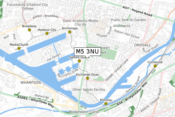 M5 3NU map - small scale - OS Open Zoomstack (Ordnance Survey)