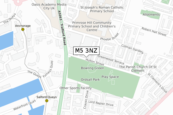 M5 3NZ map - large scale - OS Open Zoomstack (Ordnance Survey)