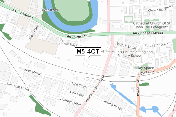 M5 4QT map - large scale - OS Open Zoomstack (Ordnance Survey)