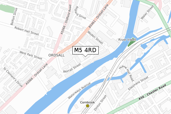 M5 4RD map - large scale - OS Open Zoomstack (Ordnance Survey)