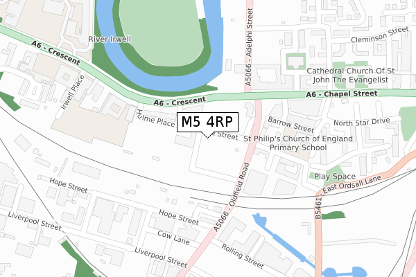 M5 4RP map - large scale - OS Open Zoomstack (Ordnance Survey)