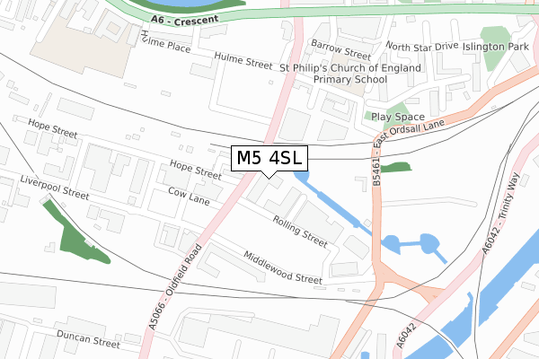 M5 4SL map - large scale - OS Open Zoomstack (Ordnance Survey)