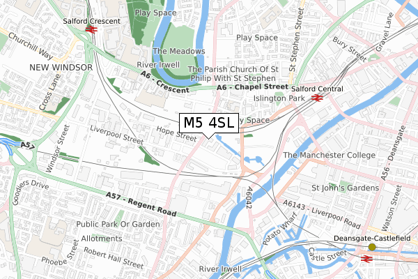 M5 4SL map - small scale - OS Open Zoomstack (Ordnance Survey)