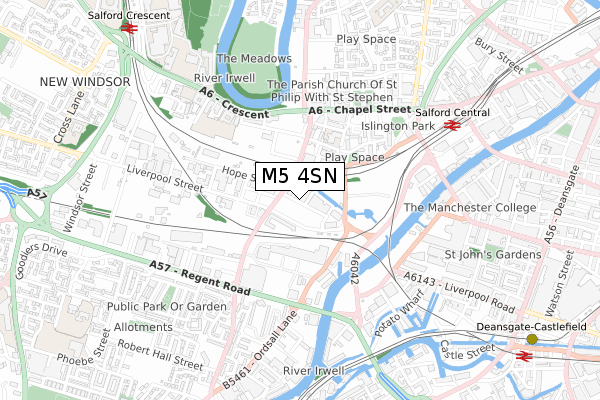 M5 4SN map - small scale - OS Open Zoomstack (Ordnance Survey)