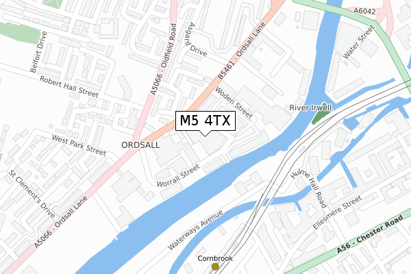 M5 4TX map - large scale - OS Open Zoomstack (Ordnance Survey)