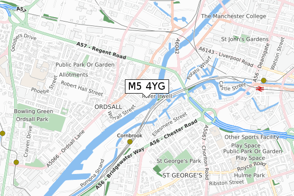 M5 4YG map - small scale - OS Open Zoomstack (Ordnance Survey)