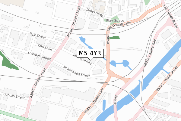 M5 4YR map - large scale - OS Open Zoomstack (Ordnance Survey)