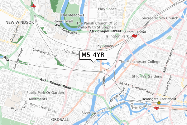 M5 4YR map - small scale - OS Open Zoomstack (Ordnance Survey)