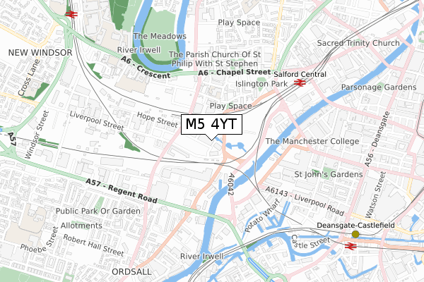 M5 4YT map - small scale - OS Open Zoomstack (Ordnance Survey)