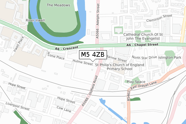 M5 4ZB map - large scale - OS Open Zoomstack (Ordnance Survey)