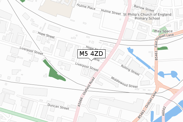 M5 4ZD map - large scale - OS Open Zoomstack (Ordnance Survey)