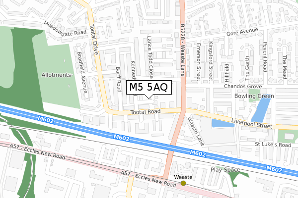 M5 5AQ map - large scale - OS Open Zoomstack (Ordnance Survey)