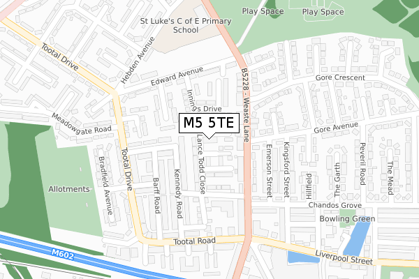 M5 5TE map - large scale - OS Open Zoomstack (Ordnance Survey)