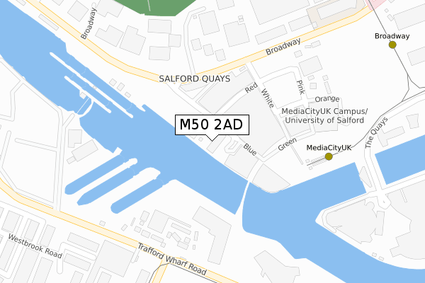 M50 2AD map - large scale - OS Open Zoomstack (Ordnance Survey)