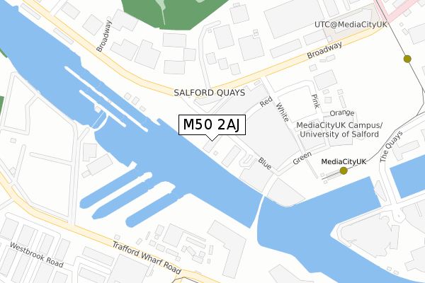 M50 2AJ map - large scale - OS Open Zoomstack (Ordnance Survey)