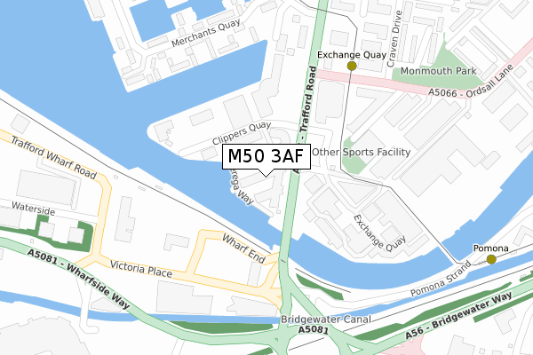 M50 3AF map - large scale - OS Open Zoomstack (Ordnance Survey)